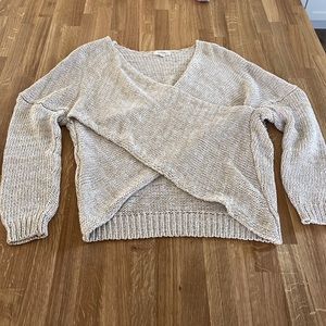 Tan Crossover Sweater